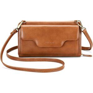 Women 01 - Brown Wallet Imported Purses Crossbody Zipper Hand Bags